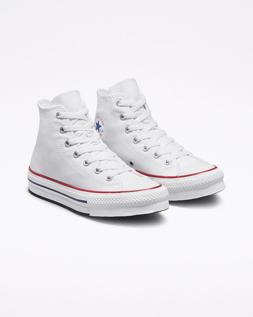Girls' Converse Chuck Taylor All Star Lift High Top Platform Shoes White / Dark Red / Navy | AU 6541EL
